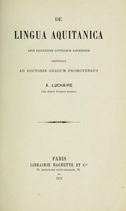 Cover of: De lingua Aquitanica