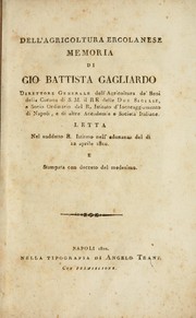 Dell'agricoltura ercolanese by Giovanni Battista Gagliardo