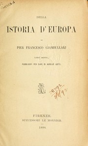 Cover of: Della istoria d'Europa: libri sette