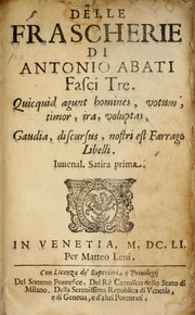 Cover of: Delle frascherie di Antonio Abati fasci tre ...