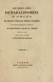 Cover of: Del primo libro de' Paralipomeni d'Omero, di Quinto Smirneo detto Calabro by Quintus Smyrnaeus