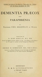 Cover of: Dementia praecox and paraphrenia. by Emil Kraepelin