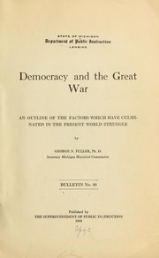 Cover of: Democracy and the great war ...