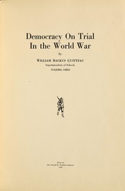 Cover of: Democracy on trial in the world war