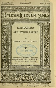 Cover of: Democracy, and other papers