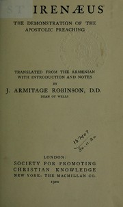 Cover of: The demonstration of the Apostolic preaching