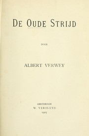 Cover of: De oude strijd