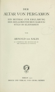 Cover of: Der Altar von Pergamon: ein Beitrag zur Erklärung des hellenistischen Barockstils in Kleinasien