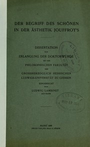 Der Begriff des Schönen in der Ästhetik Jouffroy's by Ludwig Lambinet