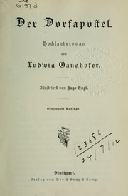 Cover of: Der Dorfapostel by Ludwig Ganghofer