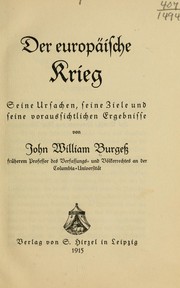 Cover of: Der europäische krieg