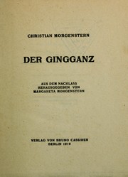 Cover of: Der Gingganz by Christian Morgenstern