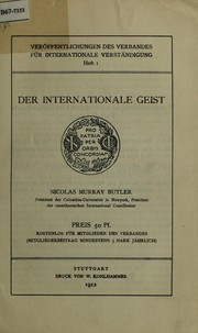 Cover of: Der internationale Geist