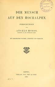 Cover of: Der Mensch auf den Hochalpen
