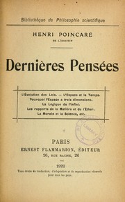 Cover of: Dernières pensées ... by Henri Poincaré