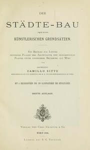 Cover of: Der Städte-Bau nach seinen künstlerischen Grundsätzen by Camillo Sitte