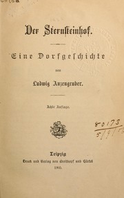 Cover of: Der Sternsteinhof by Ludwig Anzengruber