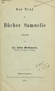 Cover of: Der Text der Bücher Samuelis