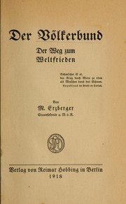 Cover of: Der Völkerbund: der Weg zum Weltfrieden