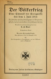 Cover of: Der Völkerkrieg by Kasimir Hermann Baer