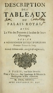 Description des tableaux du Palais Royal by Dubois de Saint-Gelais