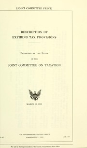 Cover of: Description of expiring tax provisions