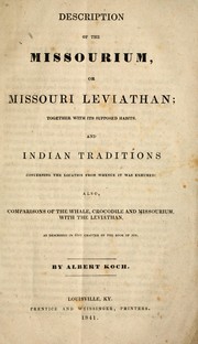 Cover of: Description of Missourium, or Missouri leviathan | Albert C. Koch