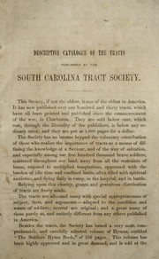 Descriptive catalogue of the Tracts published by the South Carolina Tract Society by South Carolina Tract Society