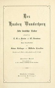 Cover of: Des Knaben Wunderhorn by Ludwig Achim von Arnim, Ludwig Achim von Arnim