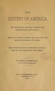 Cover of: The destiny of America by Edwin Sutherland