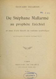 Cover of: De Stéphane Mallarmé au prophète Ezéchiel by Edouard Dujardin