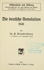 Cover of: Die deutsche Revolution, 1848