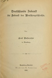 Cover of: Deutschlands Zukunft by Ernst Wasserzieher