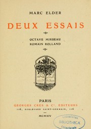 Cover of: Deux essais by Marc Elder