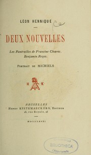 Cover of: Deux nouvelles: les funérailles de Francine Clourec, Benjamin Rozes
