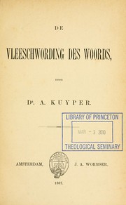 Cover of: De vleeschwording des woords