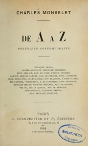 Cover of: De A à Z by Charles Monselet
