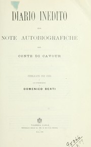 Cover of: Diario inedito by Camillo Benso conte di Cavour