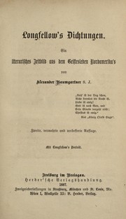 Cover of: Longfellow's Dichtungen by Baumgartner, Alexander, Baumgartner, Alexander