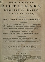 Cover of: Dictionary, English and Latin by Robert Ainsworth