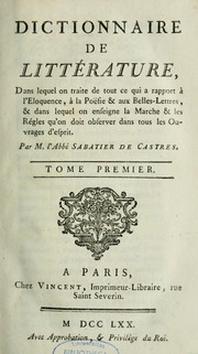 Cover of: Dictionnaire de littérature ...