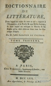 Cover of: Dictionnaire de littérature ...