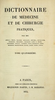 Cover of: Dictionnaire de médecine et de chirurgie pratiques