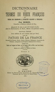 Cover of: Dictionnaire des termes du vieux françois