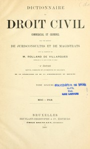 Cover of: Dictionnaire du droit civil, commercial et criminel