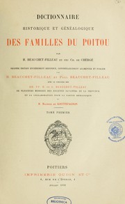 Cover of: Dictionnaire historique et généalogique des familles du Poitou