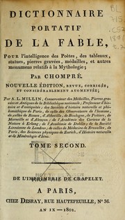 Cover of: Dictionnaire portatif de la fable: pour l'intelligence des poètes, des tableaux, statues, pierres gravées, médailles, et autres monumens relatifs à la mythologie