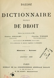 Cover of: Dictionnaire pratique de droit