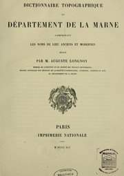 Cover of: Dictionnaire topographique du département de la Marne by Auguste Longnon