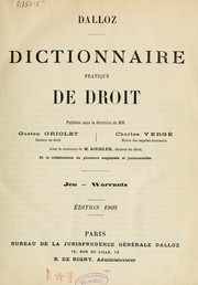 Cover of: Dictionnaire pratique de droit